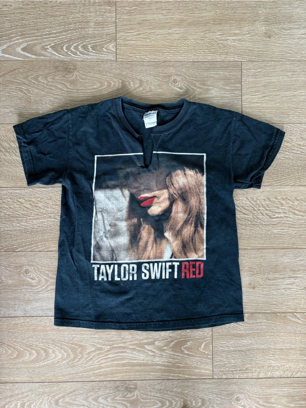 Taylor Swift Black Tee with RED Tour Text
